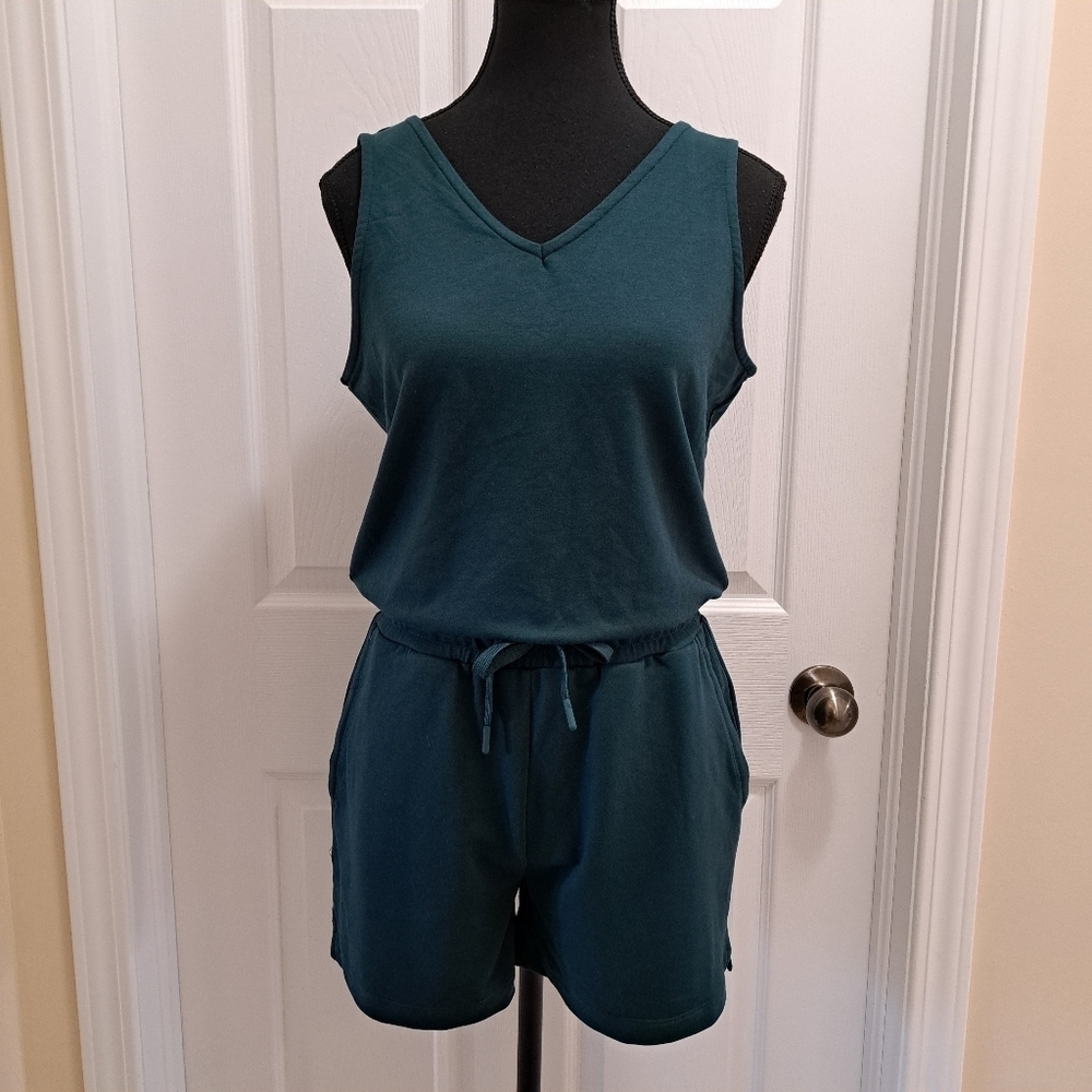 Lole Ladies Romper Green Size XS Tank Style With Shorts Stretch Casual Lounge